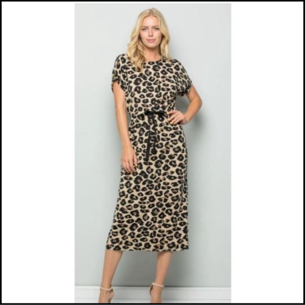 NWT See and Be Seen Leopard Dress Medium